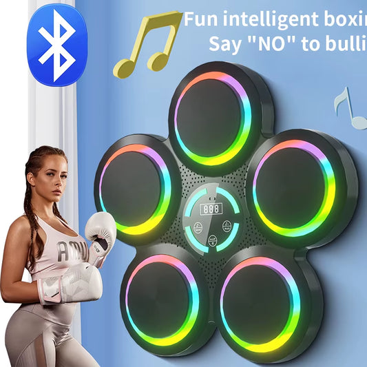 Máquina de Boxeo Musical Inteligente - Entrenador de Ritmo con Conexión Bluetooth y Luces LED para Fitness en Casa