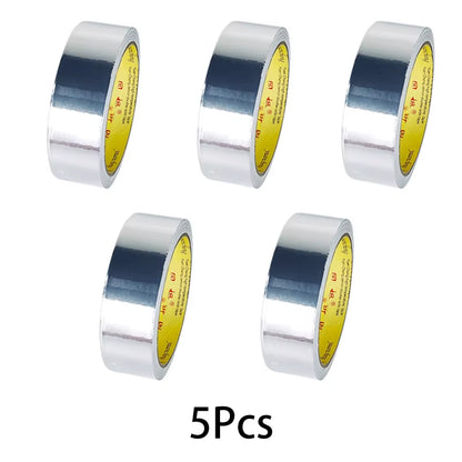 1Roll High Temperature Resistant Aluminum Foil Tape, Waterproof and Oil-Proof, Flame-Retardant and Sun-Proof, Hand-Tearable