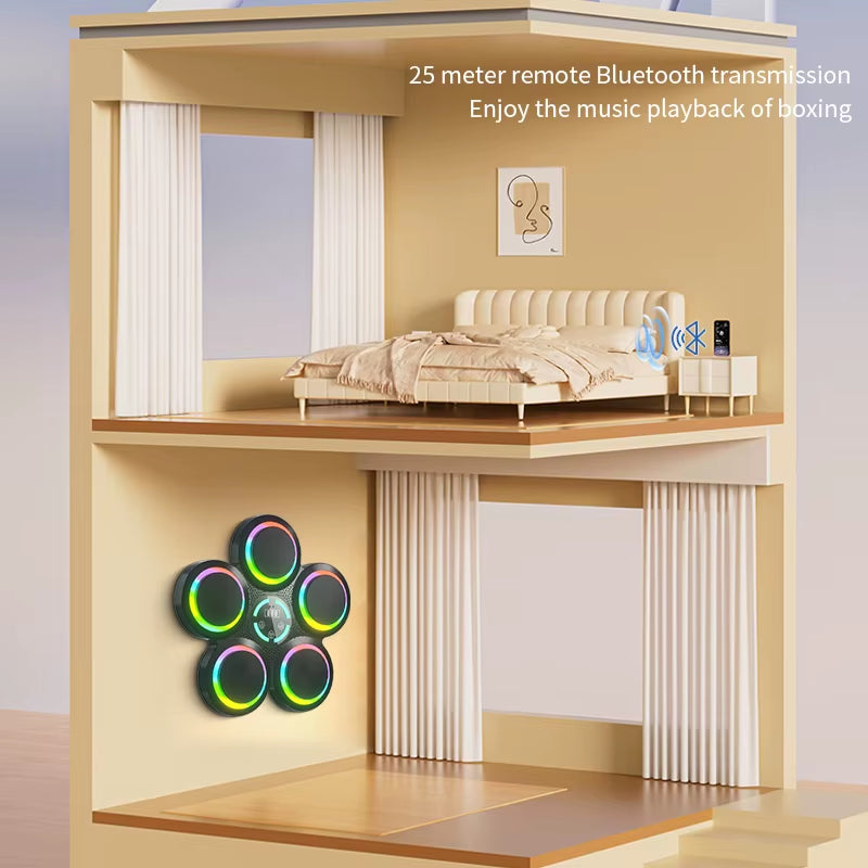 Máquina de Boxeo Musical Inteligente - Entrenador de Ritmo con Conexión Bluetooth y Luces LED para Fitness en Casa