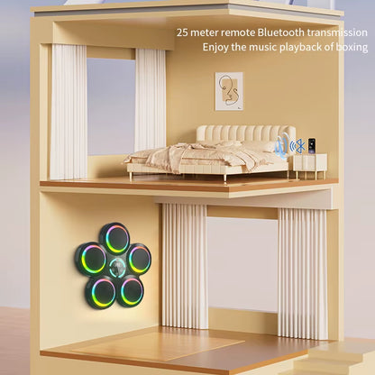 Máquina de Boxeo Musical Inteligente - Entrenador de Ritmo con Conexión Bluetooth y Luces LED para Fitness en Casa