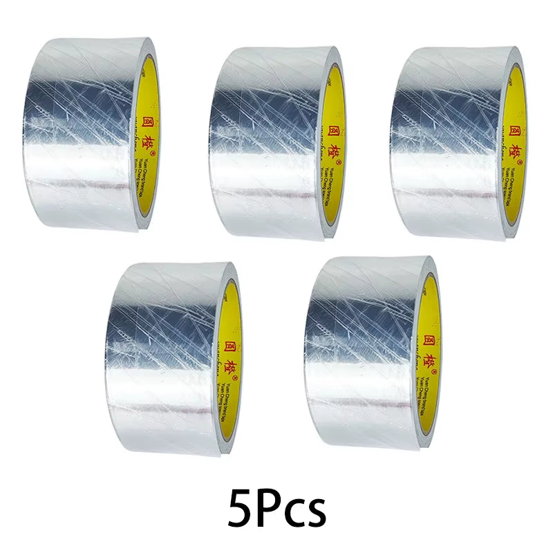 1Roll High Temperature Resistant Aluminum Foil Tape, Waterproof and Oil-Proof, Flame-Retardant and Sun-Proof, Hand-Tearable