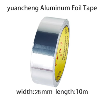 1Roll High Temperature Resistant Aluminum Foil Tape, Waterproof and Oil-Proof, Flame-Retardant and Sun-Proof, Hand-Tearable