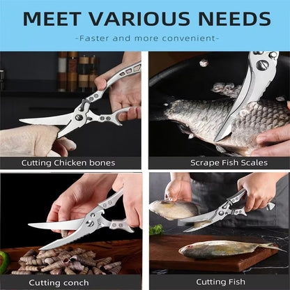 Heavy Duty Kitchen Scissors Meat Fruit Boning Fishing Hunting Camping Professional Stainless Steel Chicken Bone Kitchen Shears
