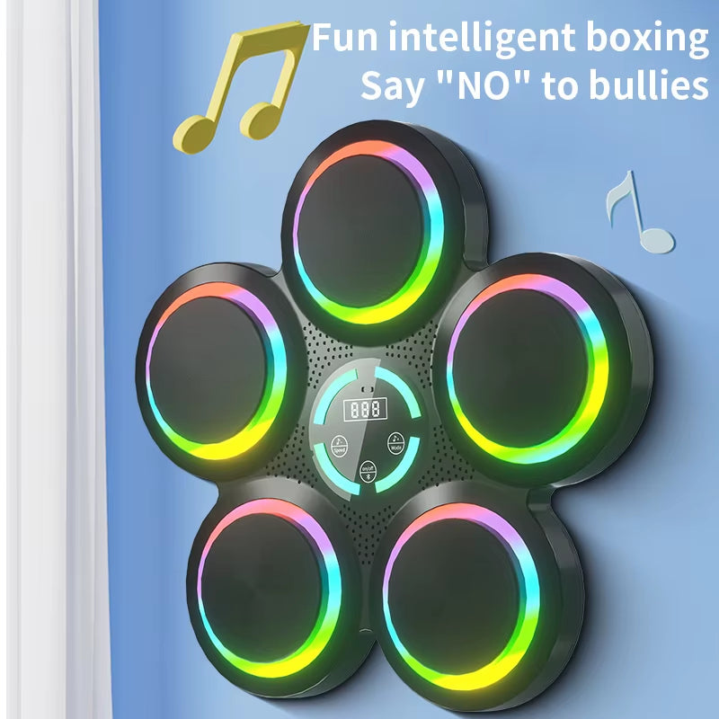 Máquina de Boxeo Musical Inteligente - Entrenador de Ritmo con Conexión Bluetooth y Luces LED para Fitness en Casa