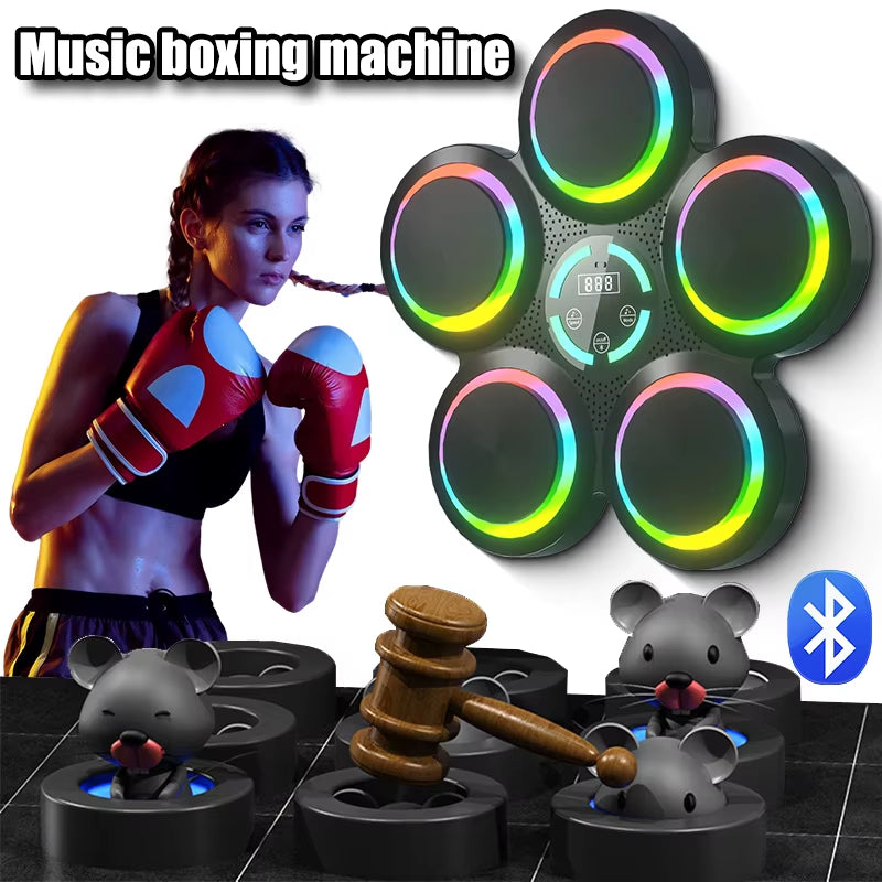 Máquina de Boxeo Musical Inteligente - Entrenador de Ritmo con Conexión Bluetooth y Luces LED para Fitness en Casa