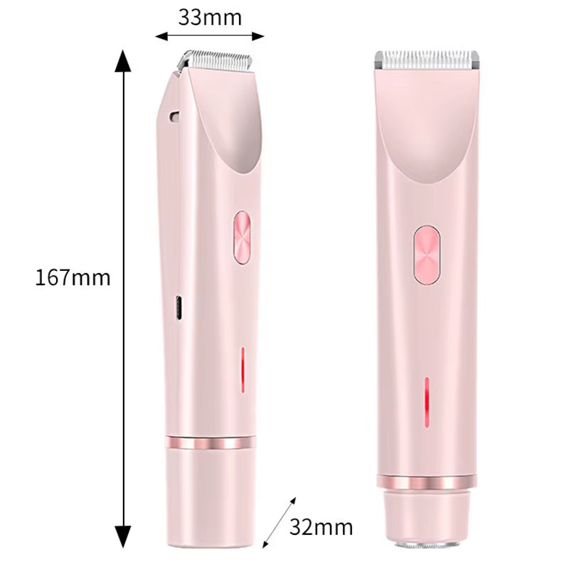 Electric Razors for Women 2In1 Bikini Trimmer Facial Mustache Shavers for Ladies Body Underarms Legs Portable Painless Epilator