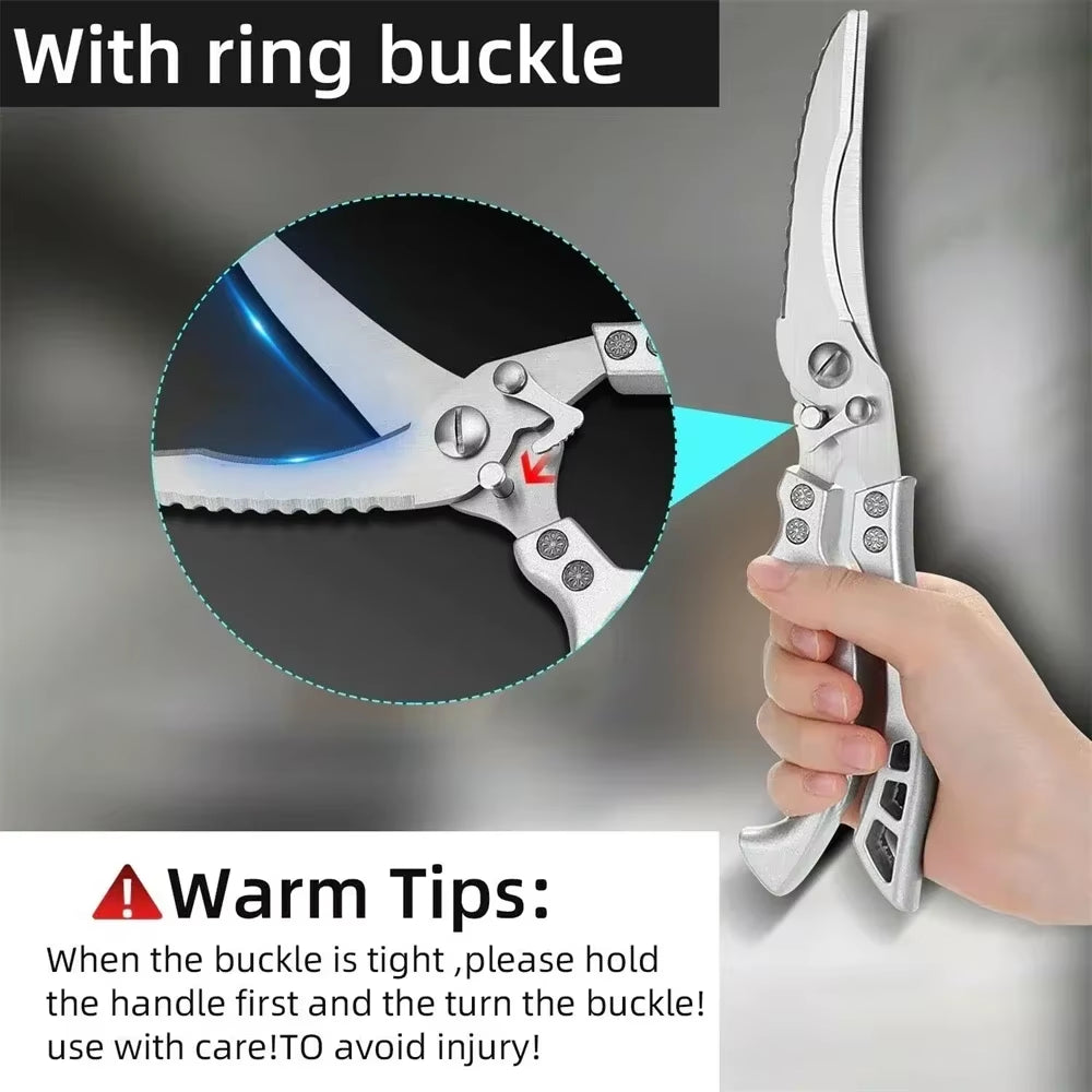 Heavy Duty Kitchen Scissors Meat Fruit Boning Fishing Hunting Camping Professional Stainless Steel Chicken Bone Kitchen Shears