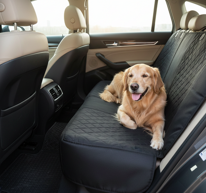 Funda Impermeable Universal para Asientos de vehiculos - Protector Antideslizante para Perros y Niños, Compatible con Reposabrazos. (Color negro)