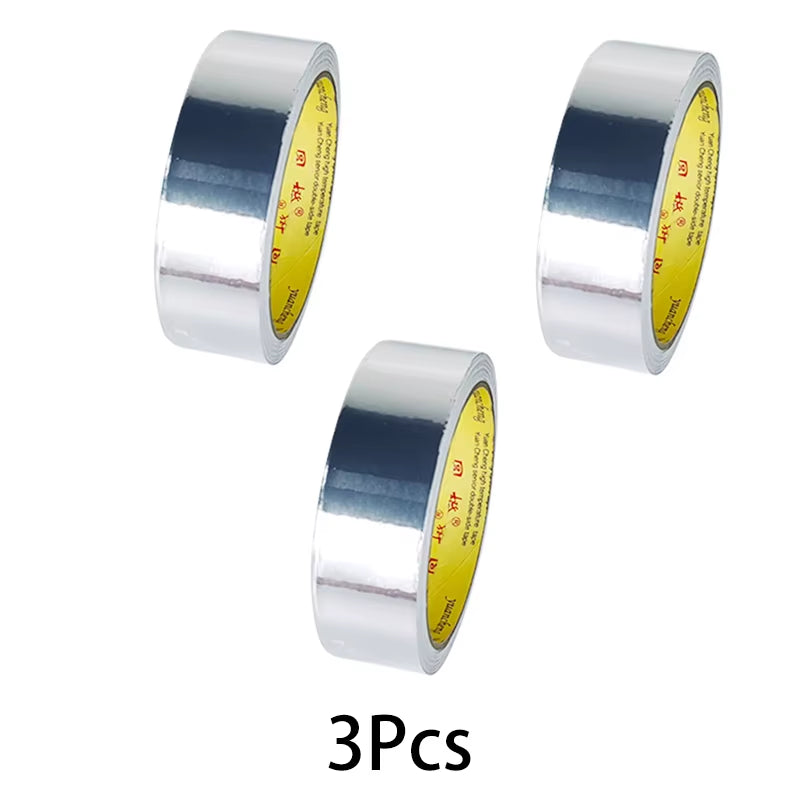 1Roll High Temperature Resistant Aluminum Foil Tape, Waterproof and Oil-Proof, Flame-Retardant and Sun-Proof, Hand-Tearable