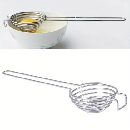 1PC Spiral 304 Stainless Steel Egg White Separator Egg Yolk Remover Divider with Long Handle Kitchen Tool